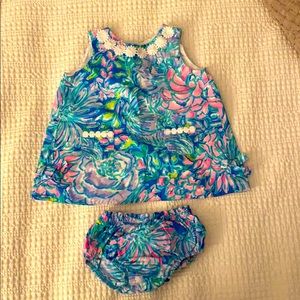 Blue patterned Lilly Pulitzer Infant Shift Dress